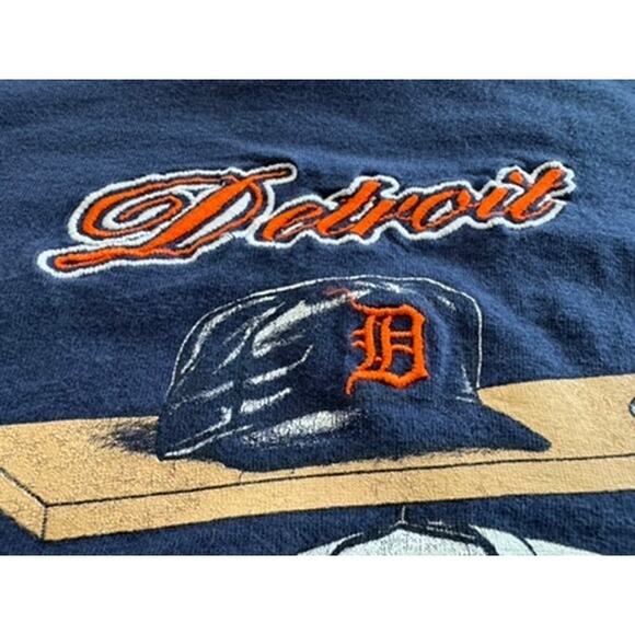 "NUTMEG" VTG Y2K Detroit Tigers Graphic T-Shirt SZ M Baseball  Single Stitch Arm - Picture 4 of 10